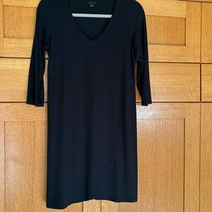 J.Jill Wearever Collection 3/4 Sleeve V-neck Little Black Dress XSP